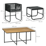 Outsunny Premium Rattan Dining Set 10 Seater Space Saving Outdoor - Garden Set