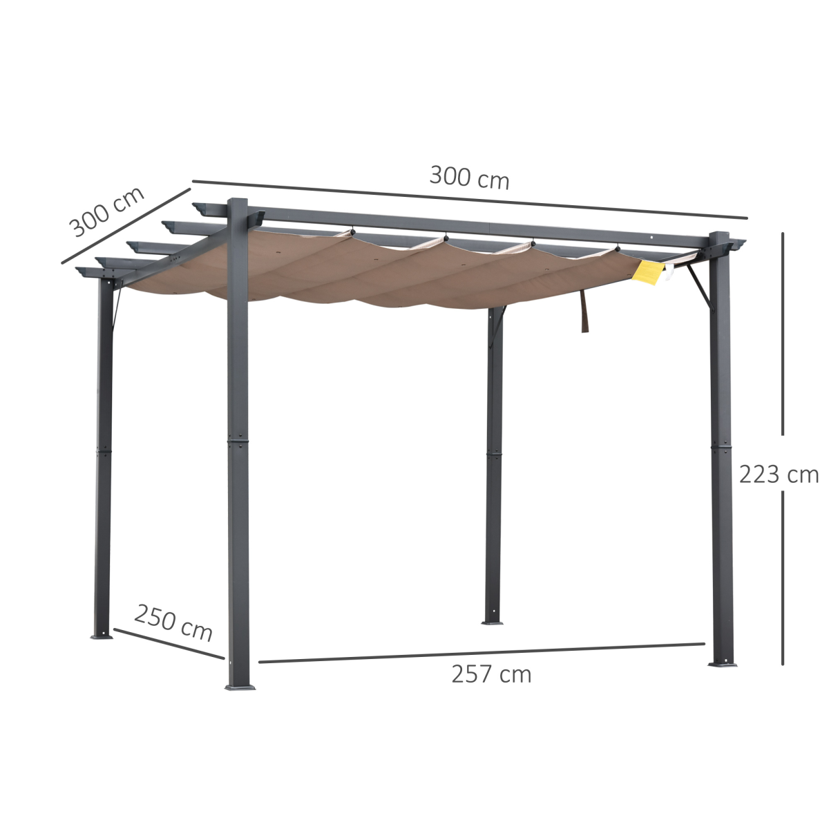Outsunny Pergola 3x3m Adjustable Canopy Patio - Outsunny - Home Symphony