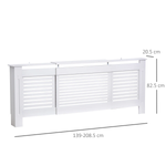 HOMCOM Prime White Radiator Cover Adjustable Slats Home - Radiator
