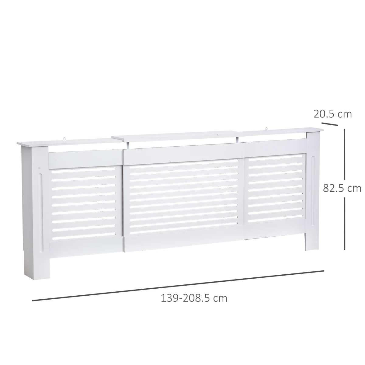 HOMCOM Prime White Radiator Cover Adjustable Slats Home - Radiator
