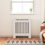 vidaXL Radiator Cover 78 By 19 By 81.5 Cm Engineered Wood White Finish For Living Room Decor - vidaXL - Home Symphony