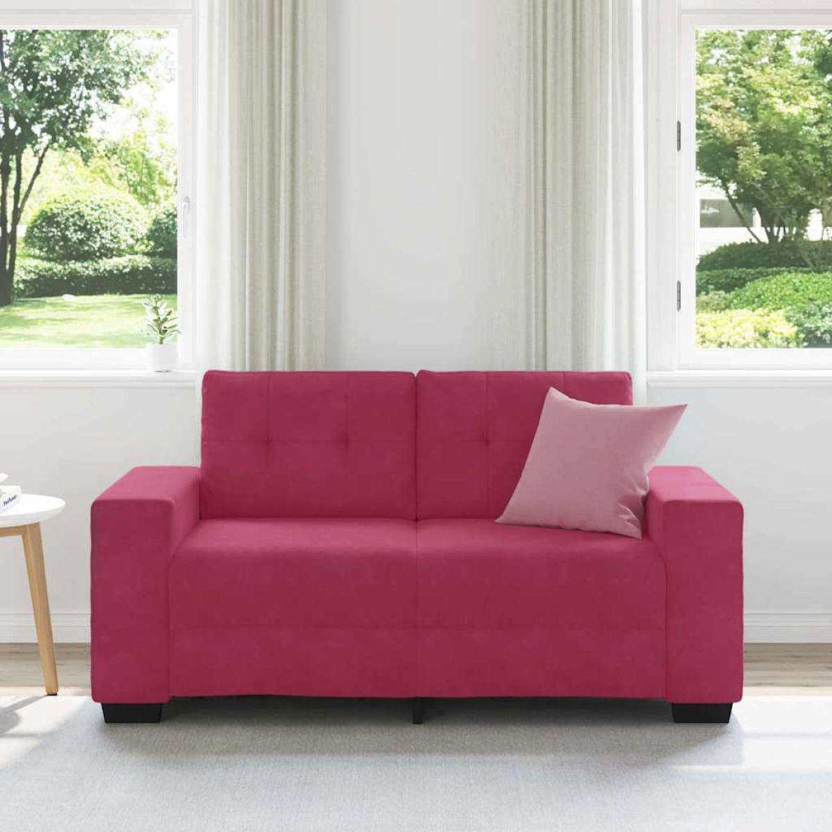 VidaXL Loveseat Sofa Velvet Wine Red For Living Room - vidaXL - Home Symphony