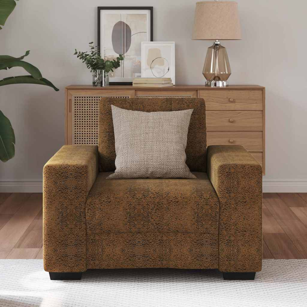 VidaXL Sofa Chair Compact Cushion Brown Faux Leather Home - vidaXL - Home Symphony