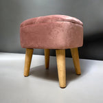 Velvet Pink Stool Compact Cushioned Footrest - MSL - Home Symphony