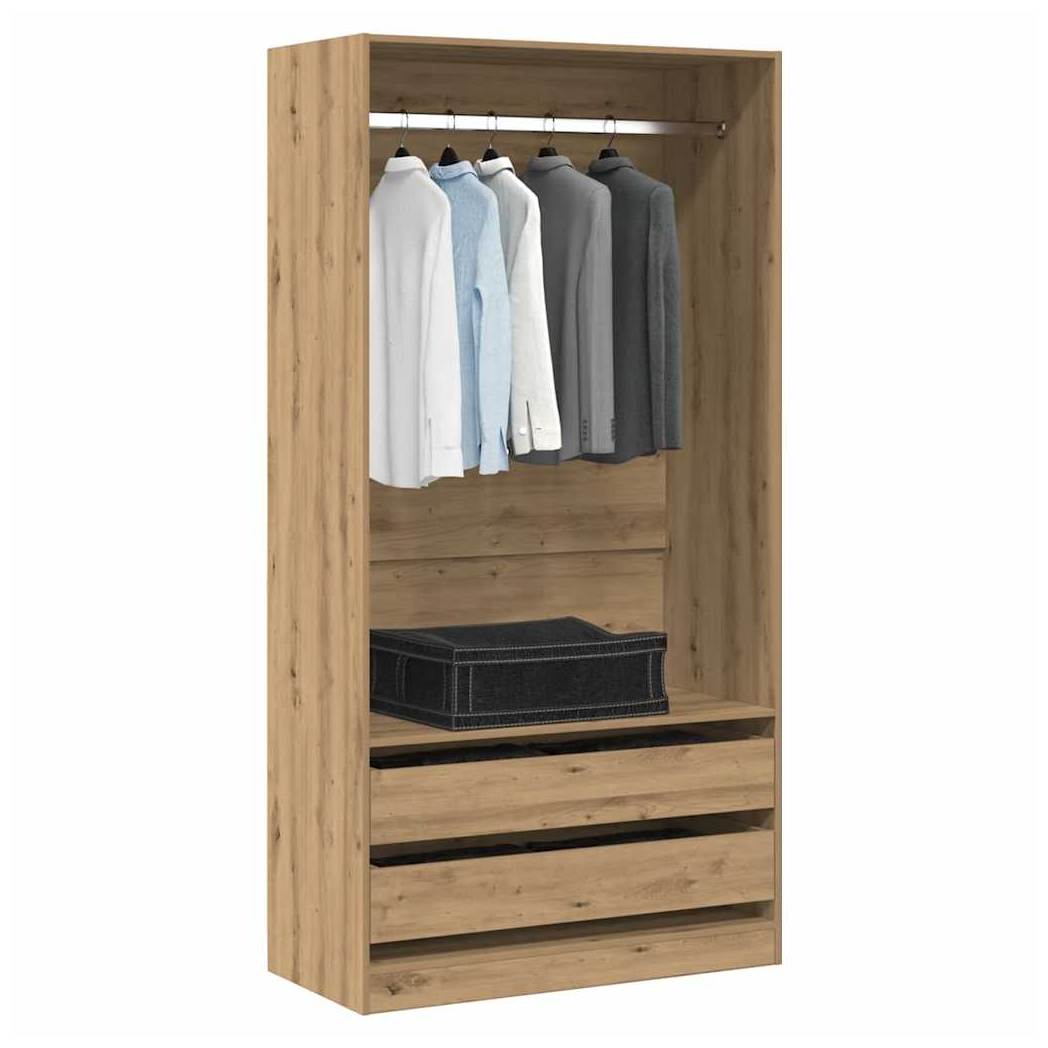 VidaXL Artisan Oak Wardrobe 100x50x200 Cm Engineered Wood - vidaXL - Home Symphony