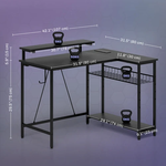 HOMCOM HOMCOM L Shaped Desk with LED Lights Reversible Corner Gaming Desk with Storage - Desk