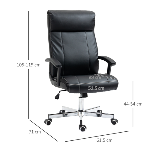 Vinsetto Massage Office Chair PU Leather Computer Chair w/ Tilt Function Black, blending style and comfort for any workspace.