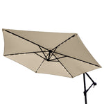 Premium LED Cantilever Parasol 3M Beige UV Protected Outdoor Garden Sun Shade Solution - Monster Shop - Home Symphony