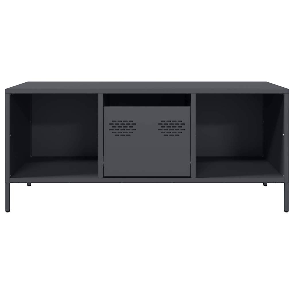 VidaXL Coffee Table 101.5 by 50 by 43.5 cm Anthracite Cold Rolled Steel Industrial Living Room