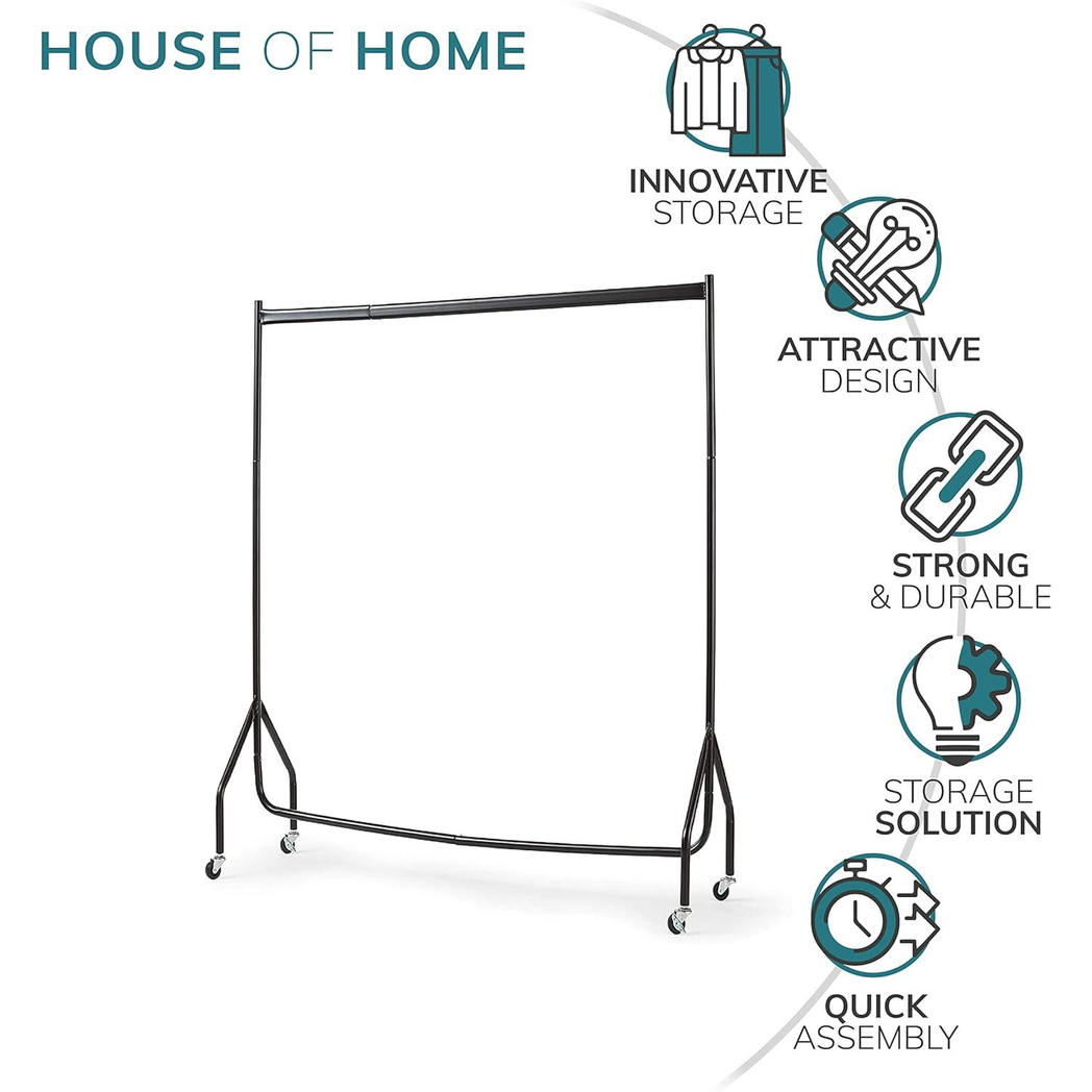 Extra Heavy Duty Clothes Rail 4ft By 5ft Pop Clip Home Use - Direct Online Houseware - Home Symphony