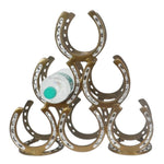 MSL 40CM ANTIQUE BRASS 6 BOTTLE WINE RACK - Wine Rack