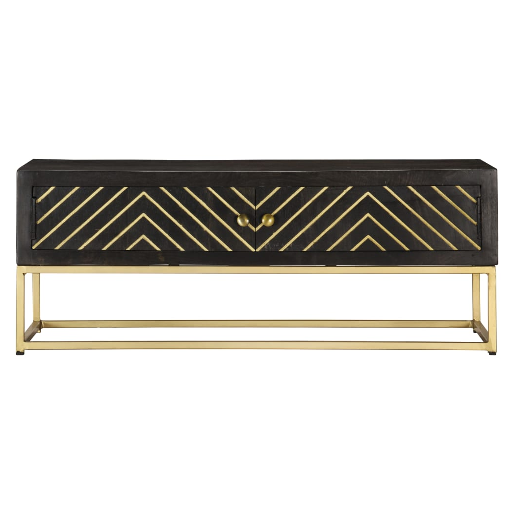 VidaXL Coffee Table 90x50x35 Black Gold Living