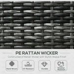 Outsunny Outsunny 8 Pieces Patio Rattan Sofa Set Garden Furniture Set for Outdoor Grey - Garden Sofa Sets