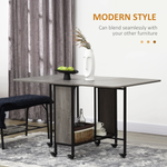 Homcom Mobile Drop Leaf Table Compact Extendable for Six by HOMCOM