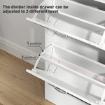 HOMCOM HOMCOM Shoe Cabinet w/ 4 Drawers Shoe Storage Organiser for 18 Pairs Black -