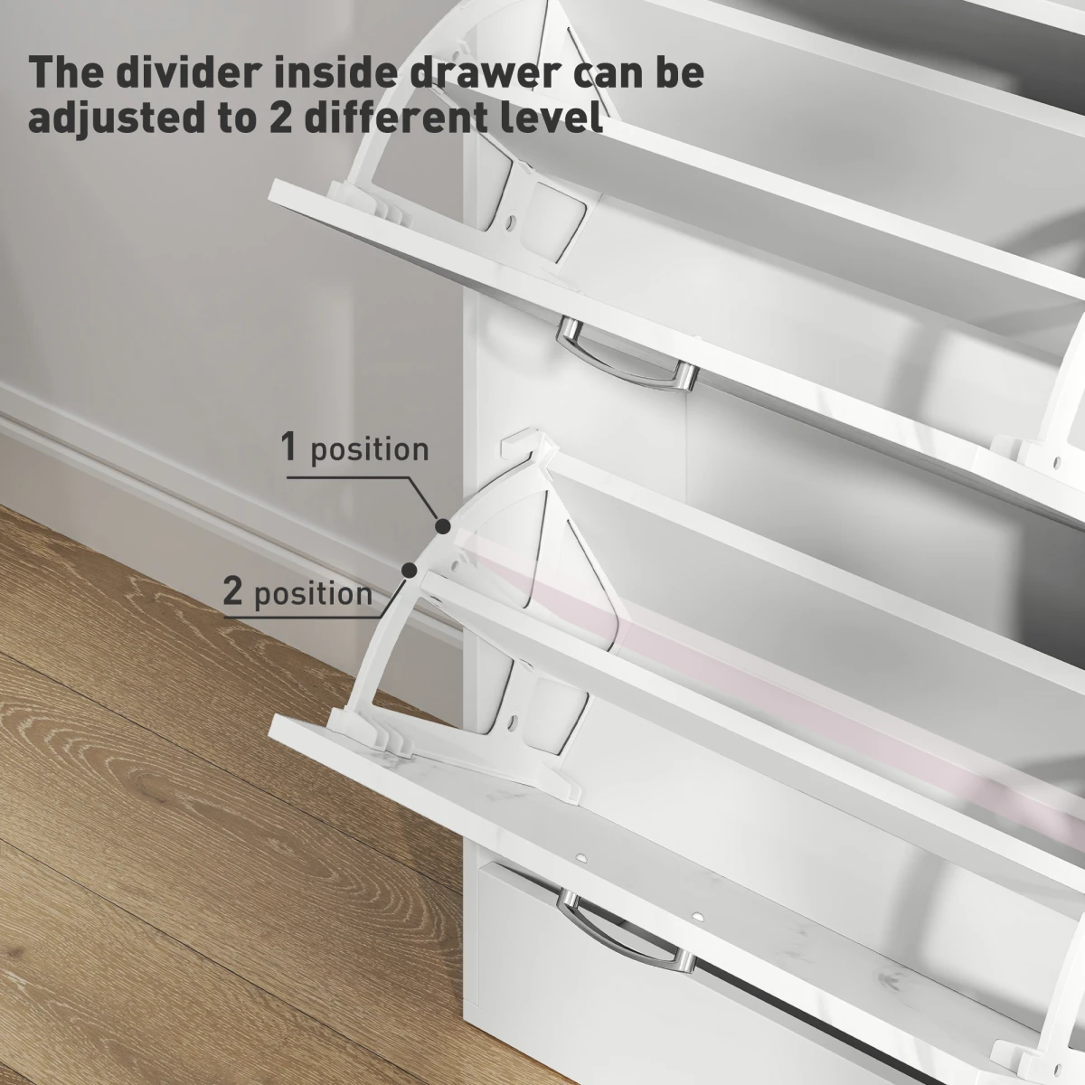HOMCOM HOMCOM Shoe Cabinet w/ 4 Drawers Shoe Storage Organiser for 18 Pairs Black -