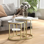 Elegant Side Tables RoundOblong Marble LivingArea - HOMCOM - Home Symphony