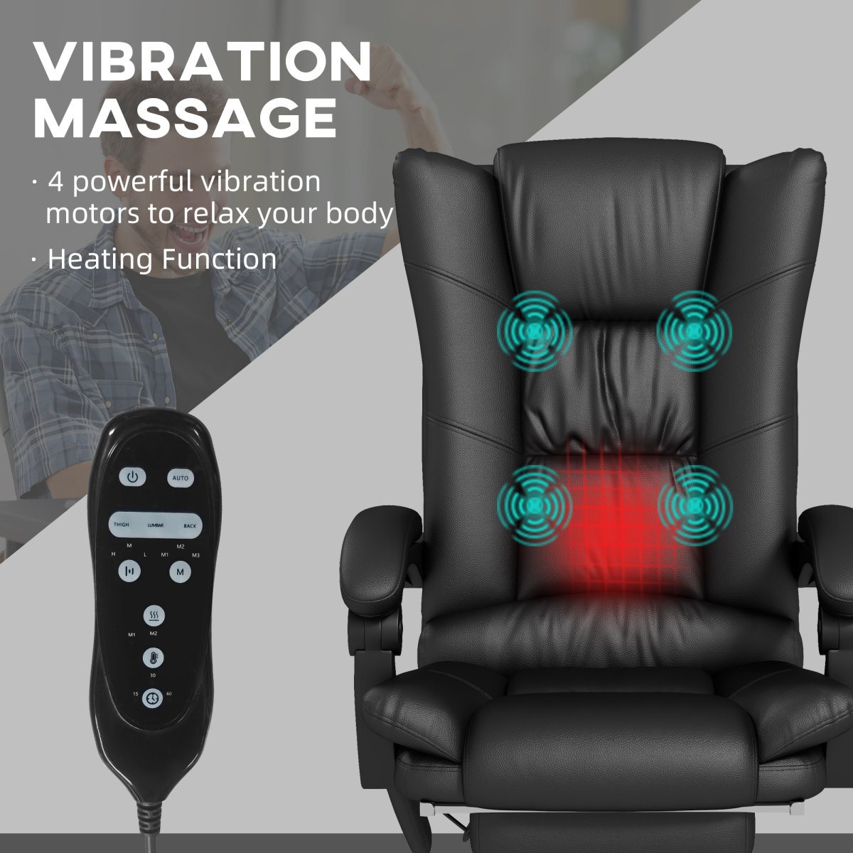 Vinsetto Massage Office Chair Heat For Home Use