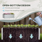 Outsunny Galvanised Steel Raised Bed 180x90cm Reinforced Rods Garden - Planters