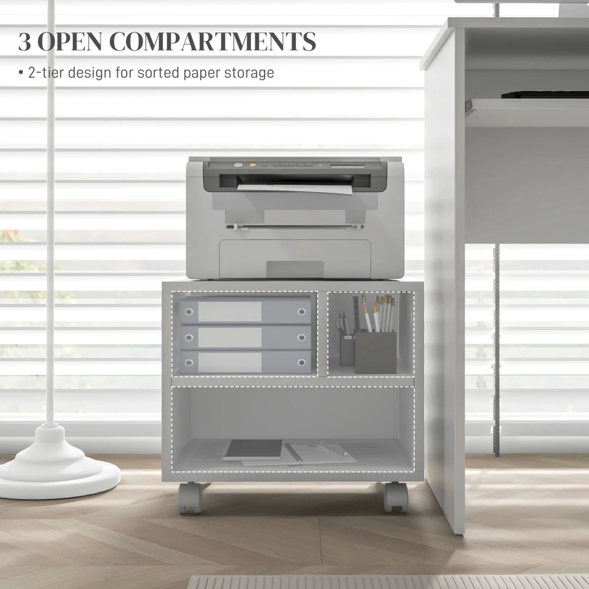 HOMCOM Homcom Printer Stand On Wheels For Home Office - Desk