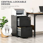 Vinsetto 2-Drawer Locking File Cabinet Office - Unbranded - Home Symphony