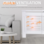 HOMCOM Prime White Radiator Cover Adjustable Slats Home - Radiator