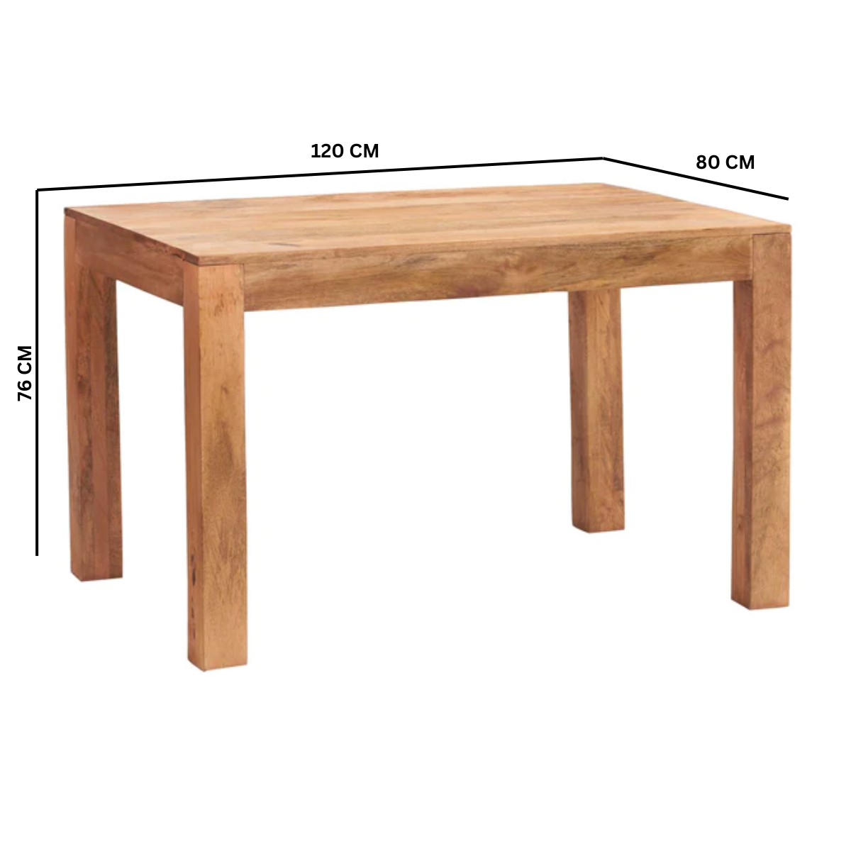 Toko Light Mango Small Dining Table Solid Mango Wood Home - Indian Hub - Home Symphony