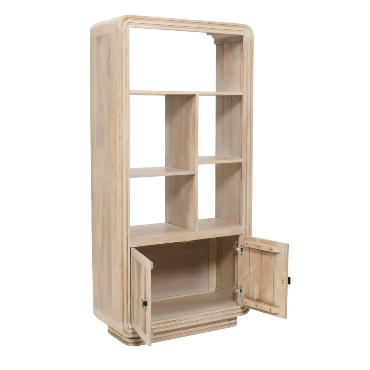 Indian Hub Hudson Carved Mango Wood Bookcase - Bookcase
