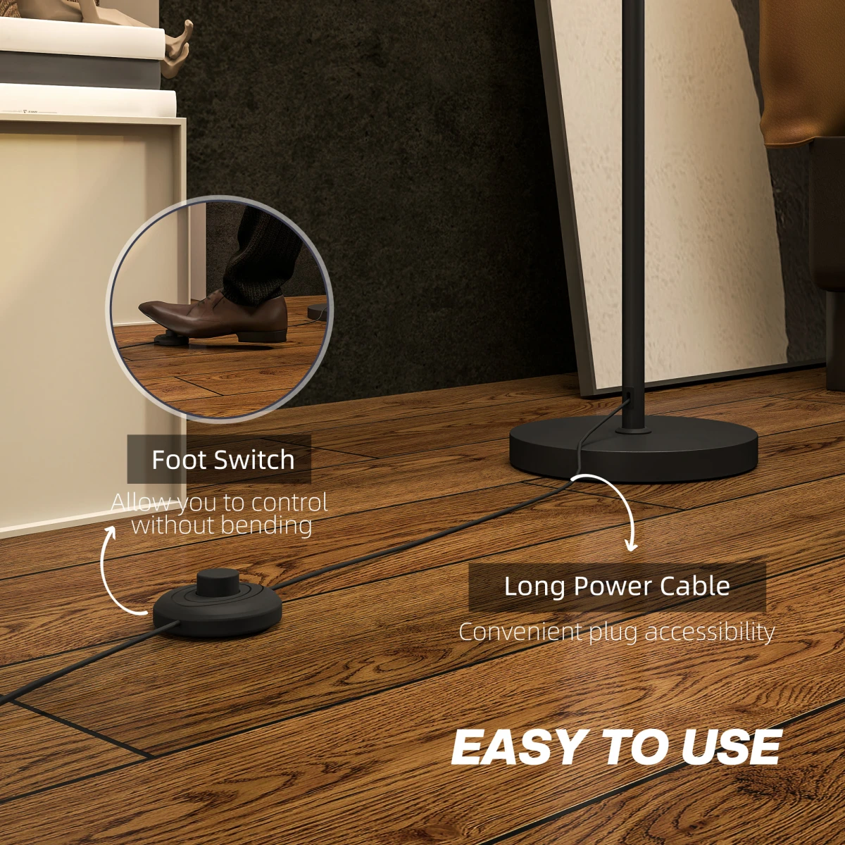 HOMCOM HOMCOM Floor Lamp 63 Inches With Foot Switch For Living Room - Lamp
