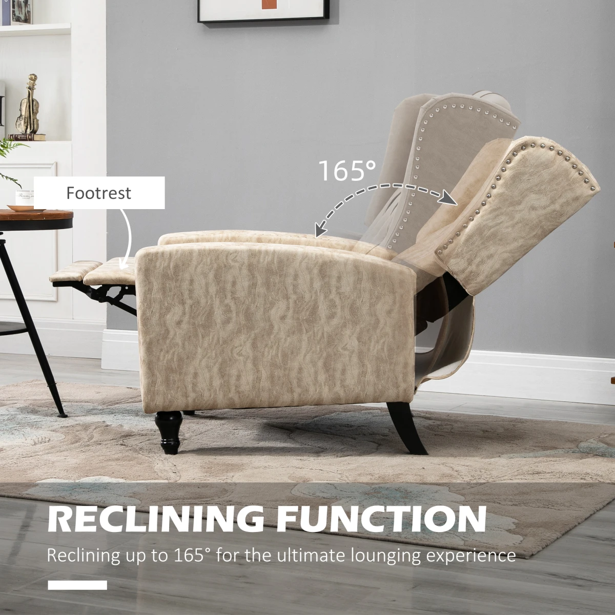 HOMCOM HOMCOM Armchair Standard Footrest Manual Recliner For Home - Armchair