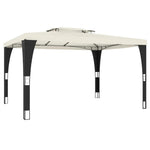 vidaXL vidaXL Gazebo with Double Roof Cream 2.98x2.98 m Steel - Gazebos