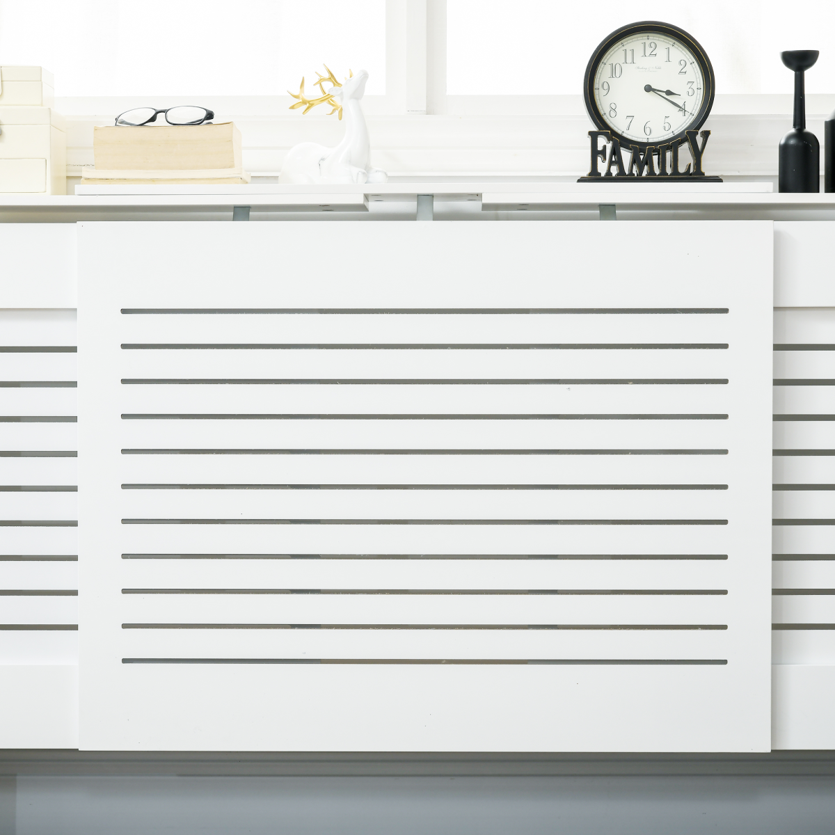 Premium MDF Radiator Cover With Slatted Vent Design Top Shelf And Easy Wall Mounting