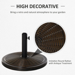 Outsunny Outsunny Cantilever Offset Umbrella Base Cement Parasol Stand, Black - Parasol