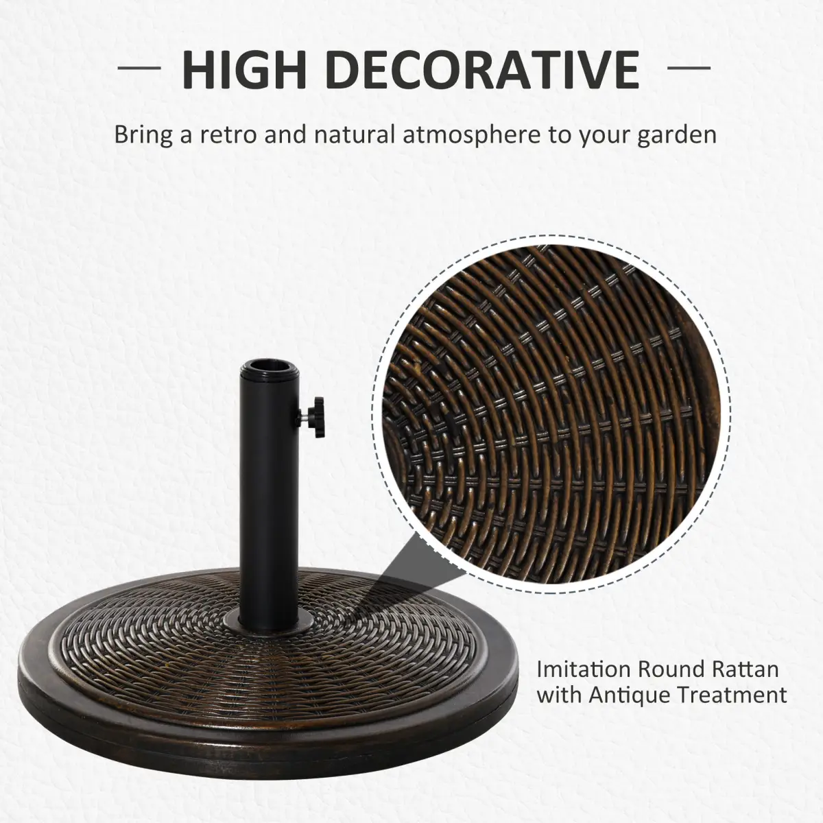 Outsunny Outsunny Cantilever Offset Umbrella Base Cement Parasol Stand, Black - Parasol