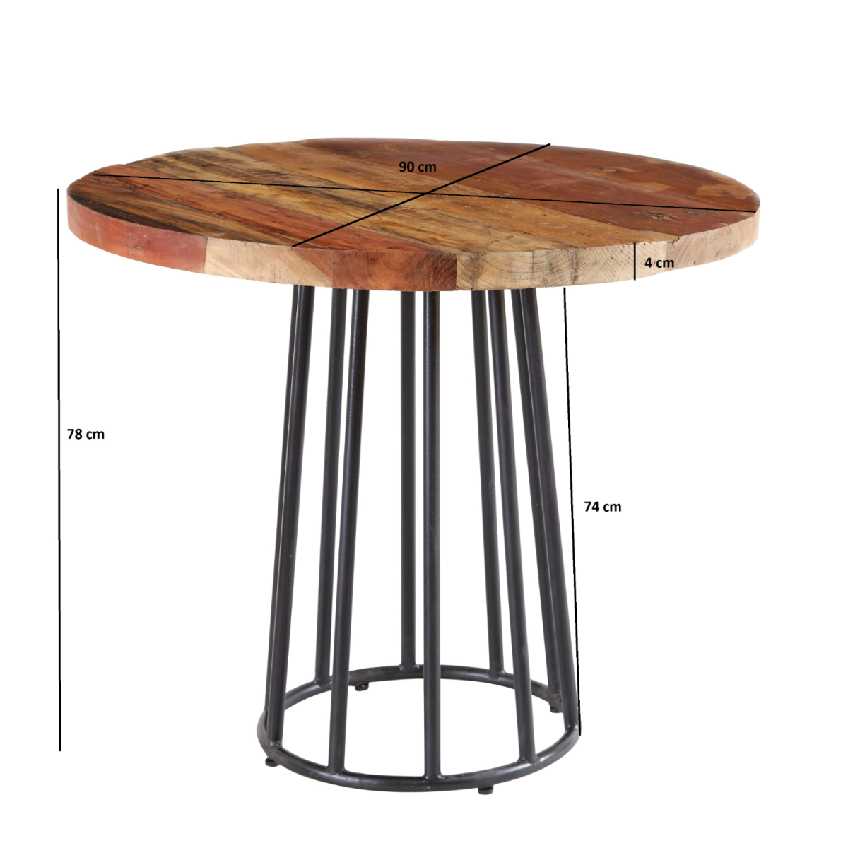 Coastal Round Dining Table Hand Finished Reclaimed Wood Home - Indian Hub - Home Symphony