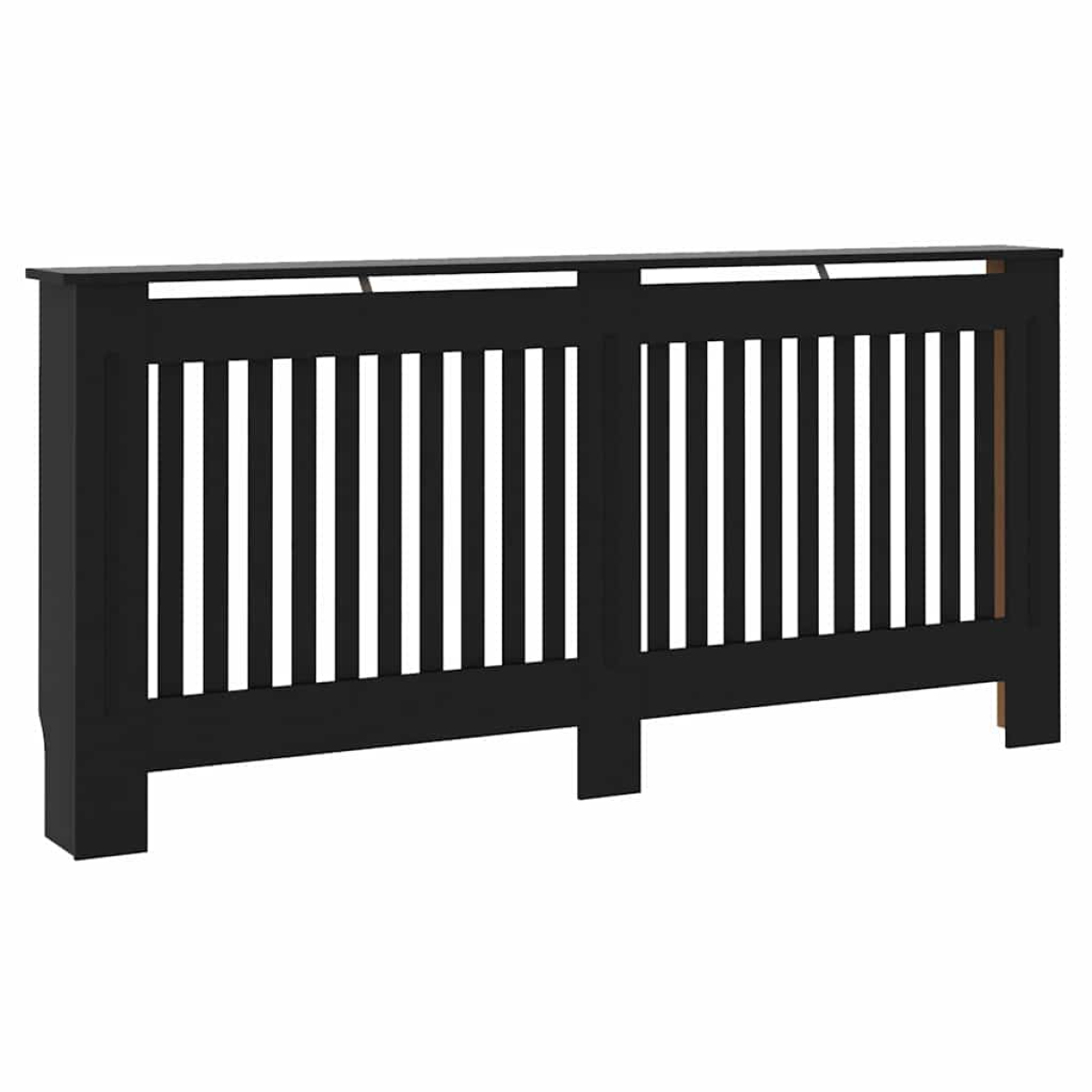 VidaXL Radiator Cover 172 x 19 x 81.5 cm Black Two Piece Engineered Wood Modern Living Room