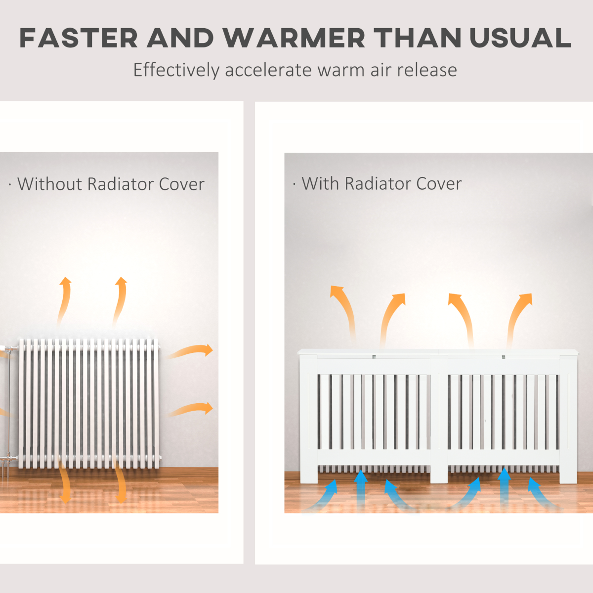 HOMCOM Radiator Cover 172x19x81.5cm Slatted Home