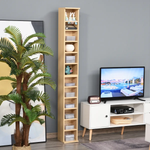 Unbranded Set of 2 CD Media Display Shelf Unit Tower Rack w/ Adjustable Shelves Wood Color - Wine Rack