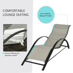 Unbranded 3 Pieces Lounge Chair Set Garden Sunbathing Chair w/ Table Grey Outsunny - Sun Lounger