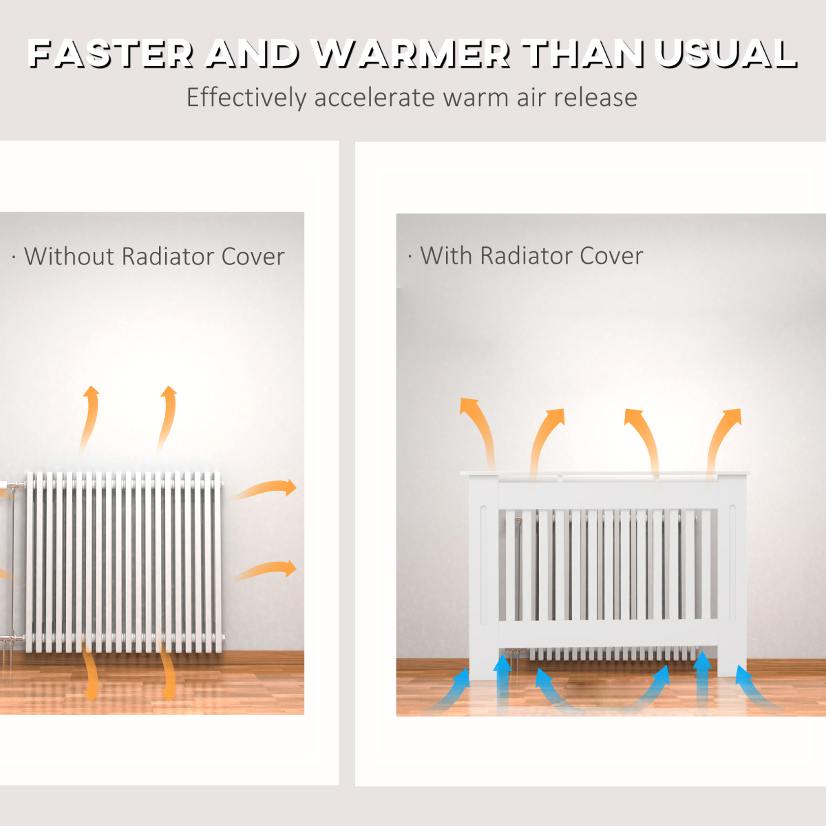HOMCOM Radiator Cover 112x19x81cm Slatted Home
