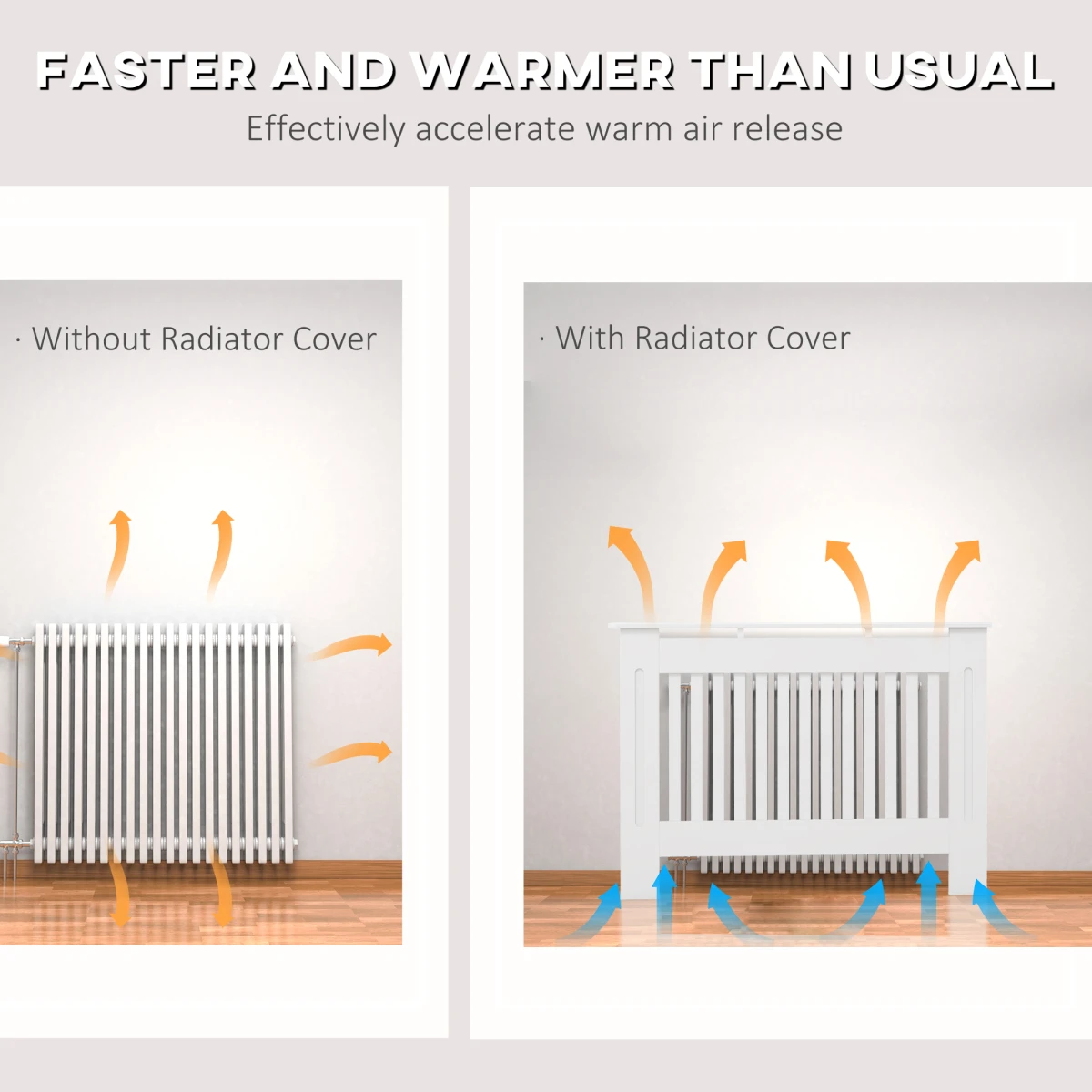 HOMCOM Radiator Cover 112x19x81cm Slatted Home by Homcom