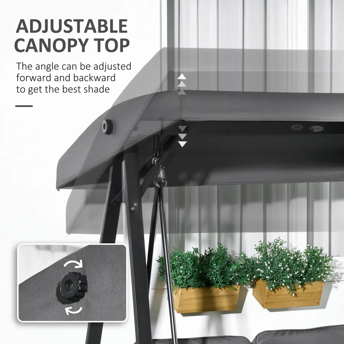 Outsunny Outsunny 2 Seater Garden Outdoor Swing Chair Hammock w/ Adjustable Canopy - Hammocks