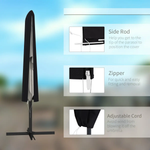 Outsunny Outsunny Garden Parasol Cover for 2-4m Outdoor Umbrella Protector w/ Rod, Zipper - Parasol
