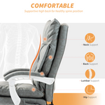 Homcom Office Chair High Back Adjustable Lumbar Home Office with inflatable lumbar support and 135° recline.