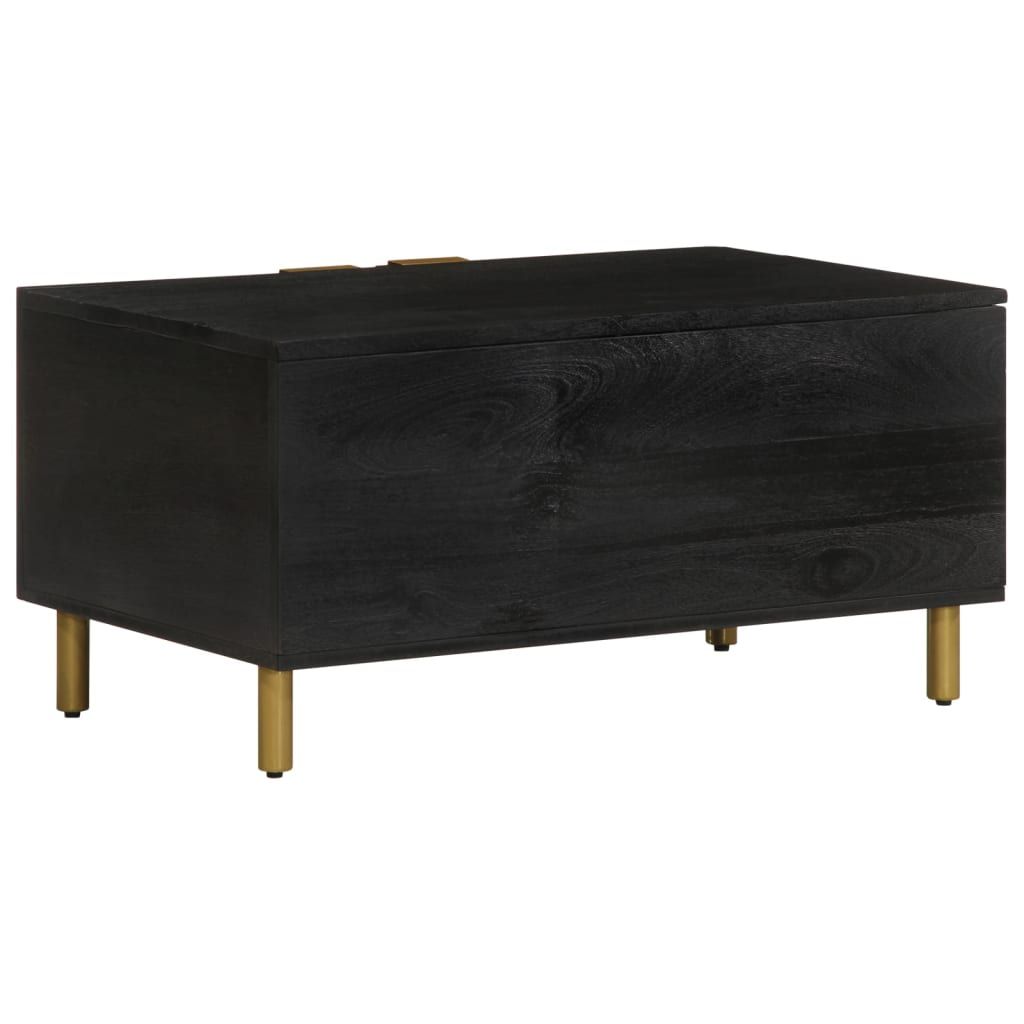 VidaXL Coffee Table 80x50x40 cm Engineered Wood Black With Storage Doors Living Room - vidaXL - Home Symphony