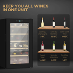 HOMCOM 24 Bottles Wine Fridge with Glass Door Digital Touch Screen Control LED Light - Wine Rack