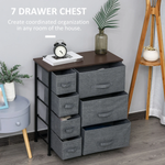 HOMCOM Chest Of Drawers 7-Drawer Fabric Drawers With Sturdy Metal Frame For Bedroom Storage by HOMCOM