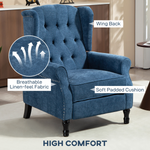 HOMCOM Manual Reclining Armchair With Footrest Royal Blue - HOMCOM - Home Symphony