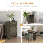 HOMCOM Drop Leaf Table Compact Grey With Wheels For Dining - AIYAPLAY - Home Symphony