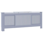 vidaXL Radiator Cover 142-205x20.5x81.5 cm Slatted Grey for Living Room Decor Indoor Use - vidaXL - Home Symphony